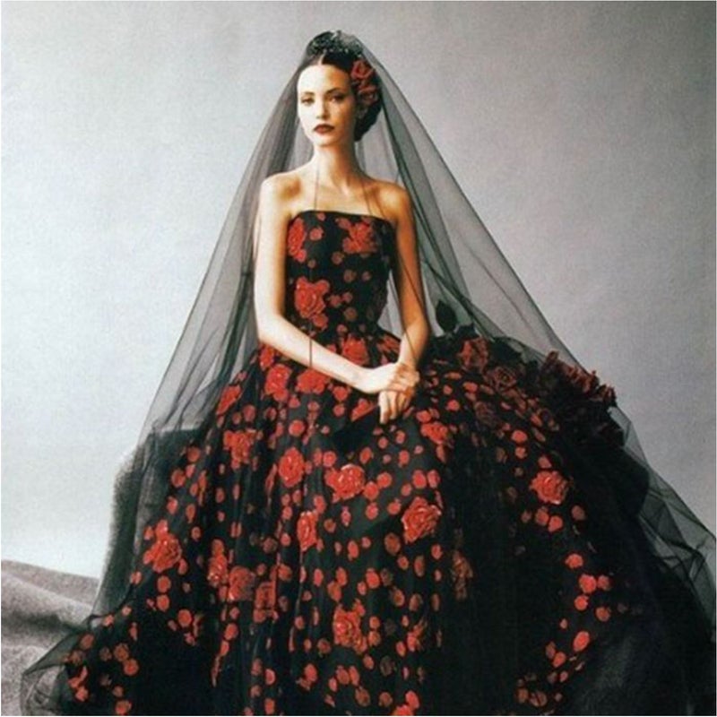 Holiberty 1 Tier Black Bridal Veil 16ft Long Gothic Sheer Lace Cathedral Wedding Dress Shawl Tulle Headdress Halloween Witch Costumes Headpiece Mantilla Bride Chapel Veils Hair Accessories for Women Ladies - Image 2